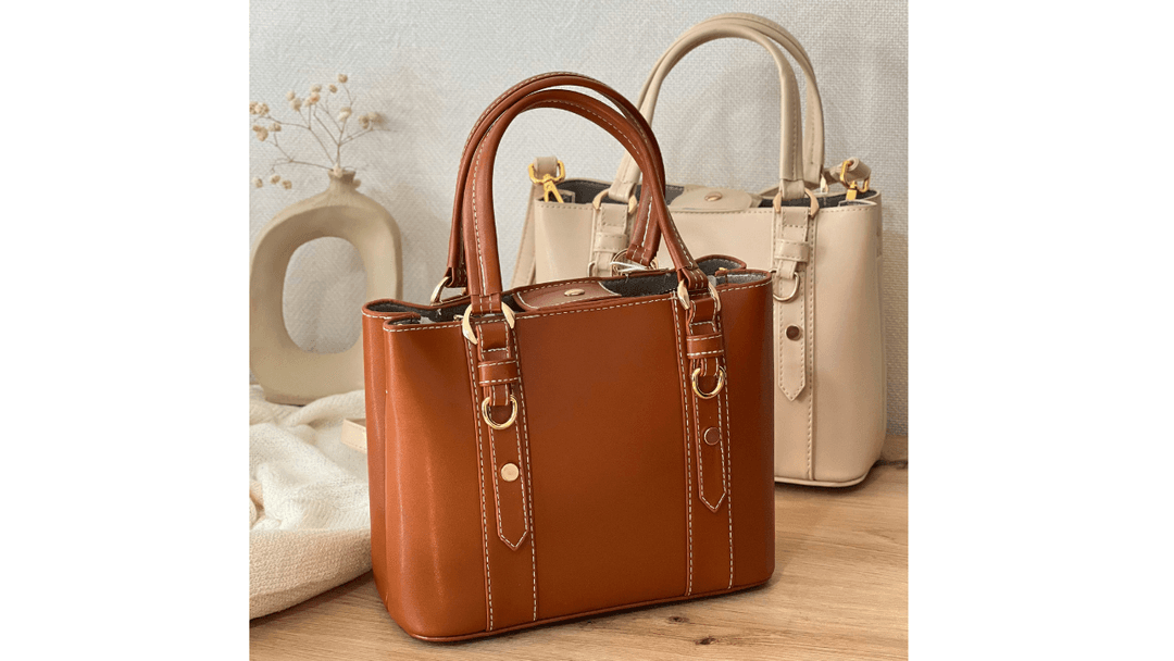 Vintage Tan Leather Tote